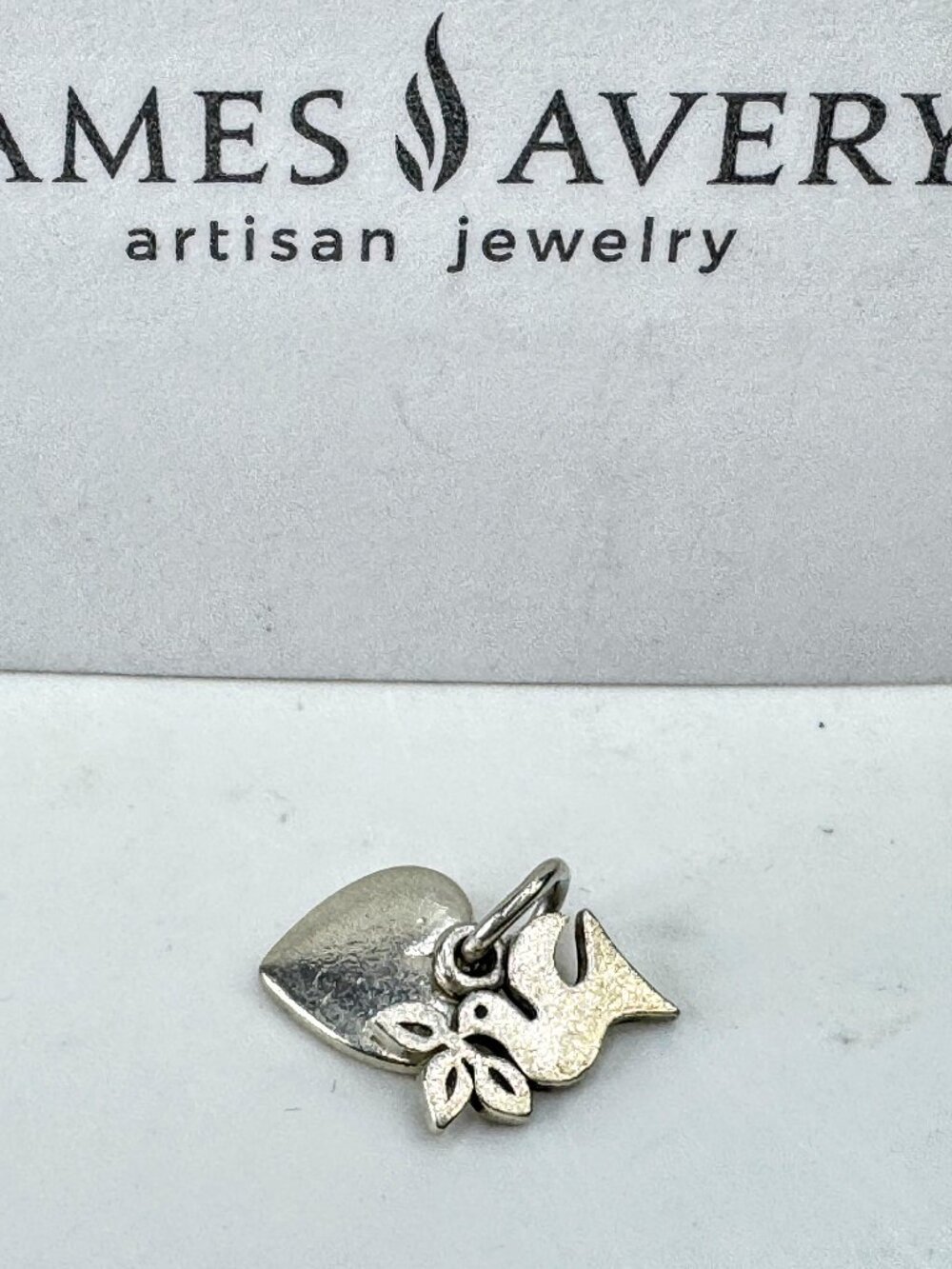 Vintage Artisian James Avery Sterling Heart & La Paloma Dove Charms set JR2080